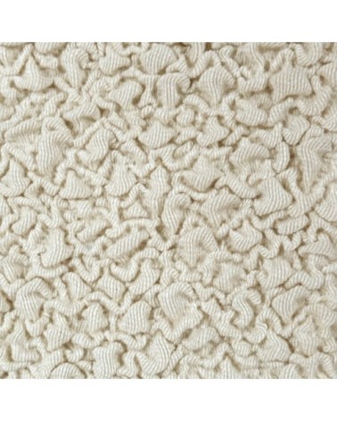 Housse de canapé en L gauche extensible écru 250 - 360 cm