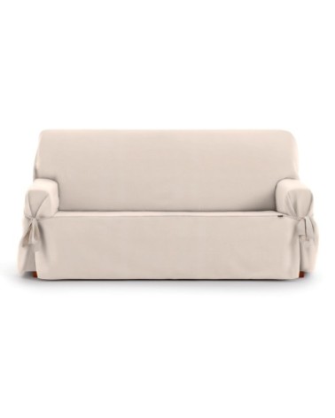 Housse de canapé 3 places avec des rubans beige 180 - 230 cm