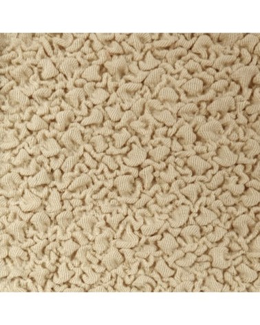 Housse de canapé en L droite extensible beige 250 - 360 cm