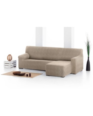Housse de canapé en L droite b/c taupe 250 - 360 cm
