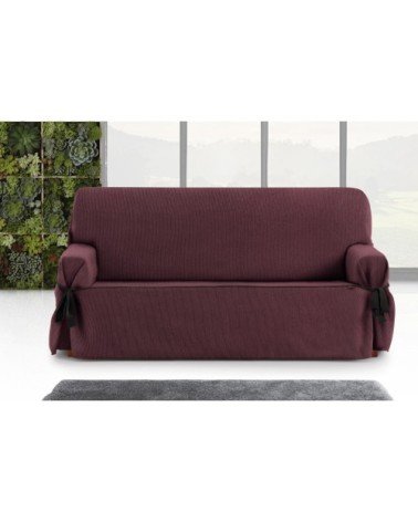 Housse de canapé 3 places avec des rubans Bordeaux 180 - 230 cm