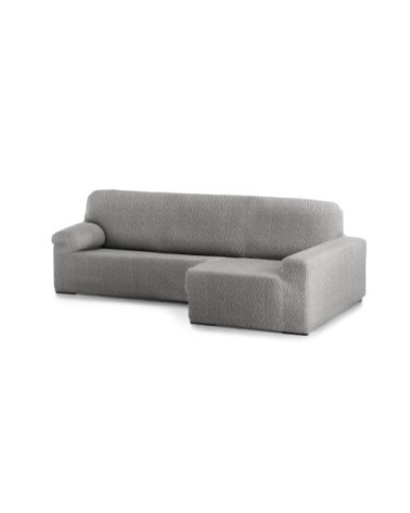Housse de canapé en L droite extensible gris clair 250 - 360 cm