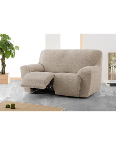 Housse de canapé 2 places relax extensible taupe 150 - 200