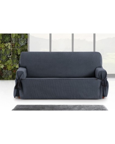 Housse de canapé 2 places avec des rubans bleu 140 - 180 cm