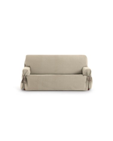 Housse de canapé 3 places avec des rubans beige 180 - 230 cm