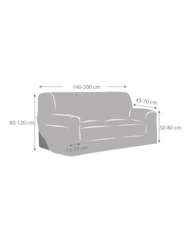 Housse de canapé 2 places extensible marron 140 - 200 cm