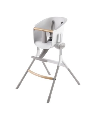 Chaise haute évolutive fabriquée en France gris/blanc