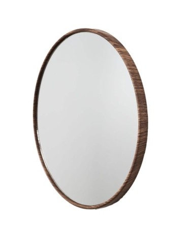 Lot de 3 miroirs diam 26cm effet bois