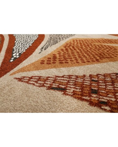 Tapis design motif végétal fond beige sable 160x225