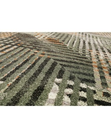 Tapis plat graphique design tons de vert et gris 200x290