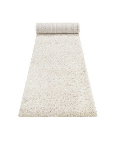 Tapis de couloir uni blanc beige  100% de matière recyclée 80x300