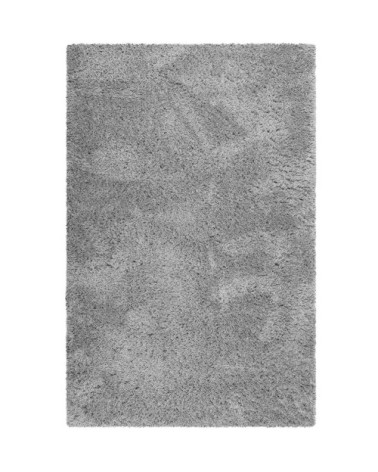 Tapis uni gris issu à 100% de matière recyclée 133x200