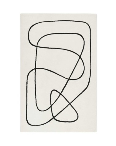 Tapis graphique design abstrait fond blanc 120x170