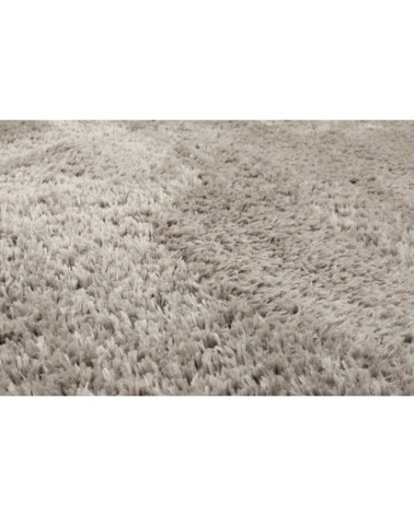 Tapis rond uni beige taupe 100% de matière recyclée 80 rd.