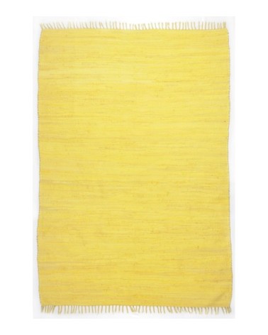 Tapis réversible en coton - tissé à la main - Jaune 120x180
