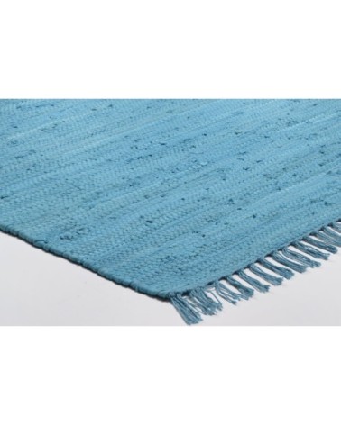 Tapis réversible en coton - tissé à la main - Turquoise 40x60