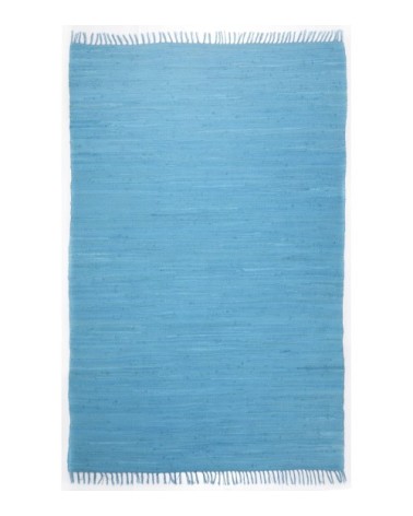 Tapis réversible en coton - tissé à la main - Turquoise 90x160
