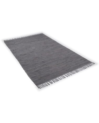 Tapis réversible en coton - tissé à la main - Anthracite 160x230