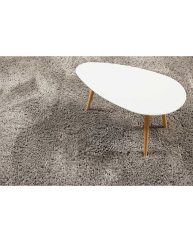 Tapis rond uni  beige taupe 100% de matière recyclée 200 rd.