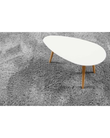 Tapis rond uni gris issu à 100% de matière recyclée 200 rd.