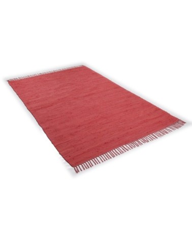 Tapis réversible en coton - tissé à la main - Rouge 160x230