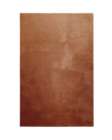 Tapis tissé velours ras brique uni 120x170