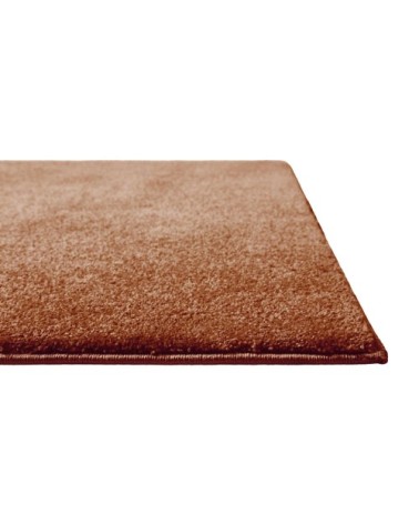 Tapis tissé velours ras brique uni 120x170