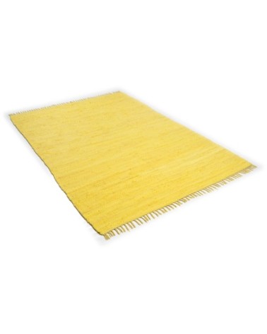 Tapis réversible en coton - tissé à la main - Jaune 70x140