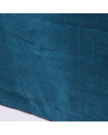 Parure de lit en lin lavé bleu paon 220x240