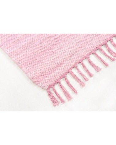 Tapis réversible en coton - tissé à la main - Rose 60x120