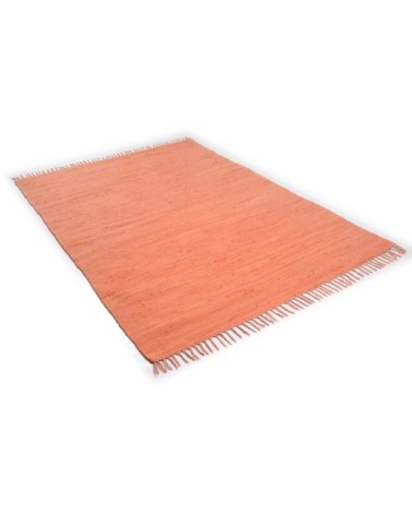 Tapis réversible en coton - tissé à la main - terracotta 90x160