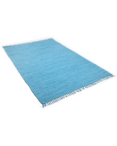 Tapis réversible en coton - tissé à la main - Turquoise 120x180