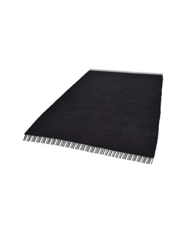 Tapis réversible en coton - tissé à la main - Noir 120x180