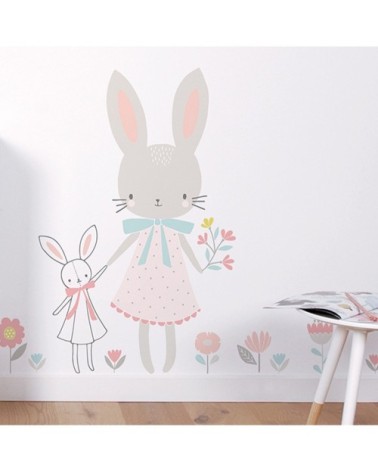 Stickers lapin en Vinyle mat Rose 58x90 cm