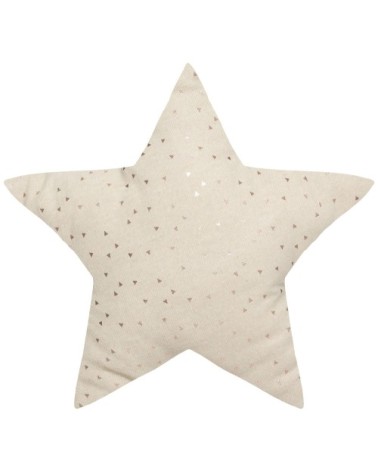 Coussin enfant étoile motifs métallisés Beige 40x40