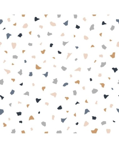 Papier peint terrazzo en Papier Blanc 50cm x 10m