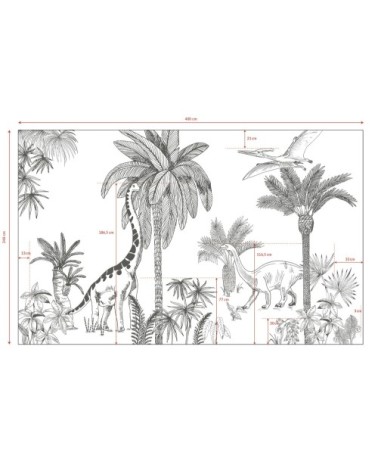 Décorl Jurrasic en Papier Gris 4m x 2,48 m