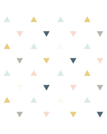 Papier peint triangles en Papier Multicolore 50cm x 10m