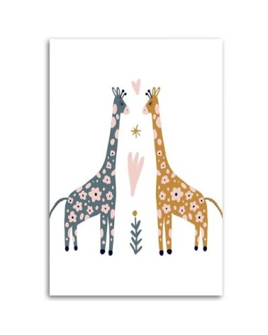 Tableau enfant colorful giraffe multicolore 50x70