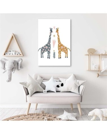 Tableau enfant colorful giraffe multicolore 50x70