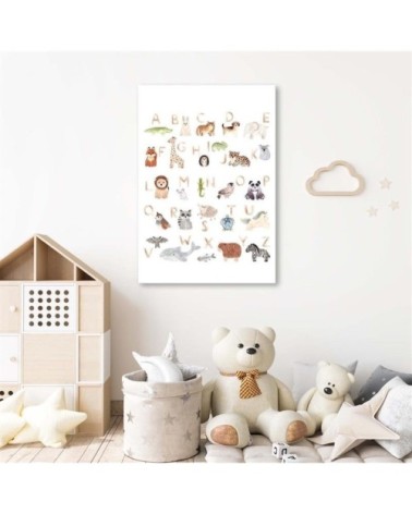 Tableau enfant alphabet with pets multicolore 40x60
