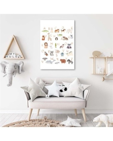 Tableau enfant alphabet with pets multicolore 40x60