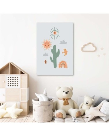 Tableau enfant magical cactus multicolore 40x60