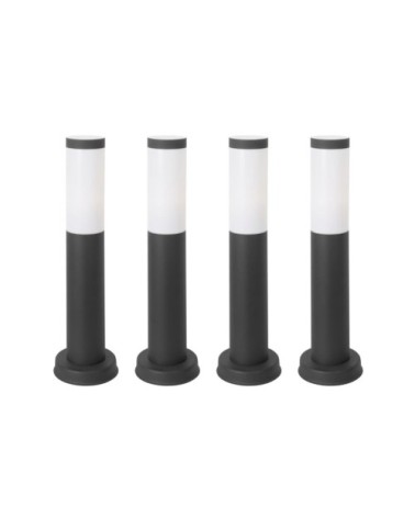 Balise Extérieure (4 pcs) IP55 E27 23W Acier Inox. Gris Urbain