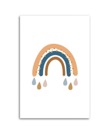 Tableau enfant rainbow weather multicolore 70x100