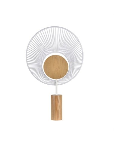 Lampe à poser métal blanc et coton H65cm