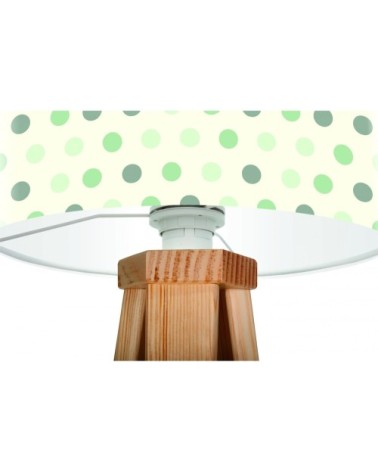 Lampe de chevet enfant trépied bois abat jour multicolore