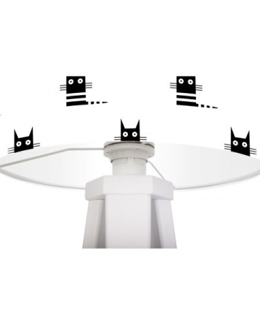 Lampe de chevet enfant trépied blanc abat jour noir et blanc