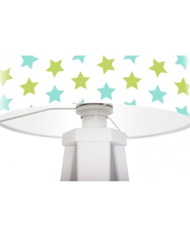 Lampe de chevet enfant trépied blanc abat jour multicolore