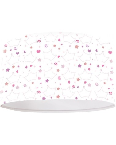 Suspension enfant abat-jour tissu multicolore et blanc ø 40